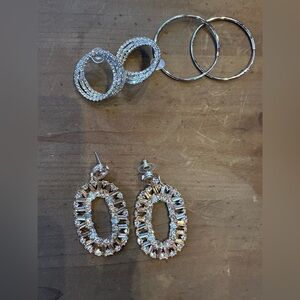 Elegant Gold and Silver Hoop Earrings